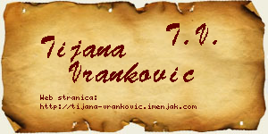 Tijana Vranković vizit kartica